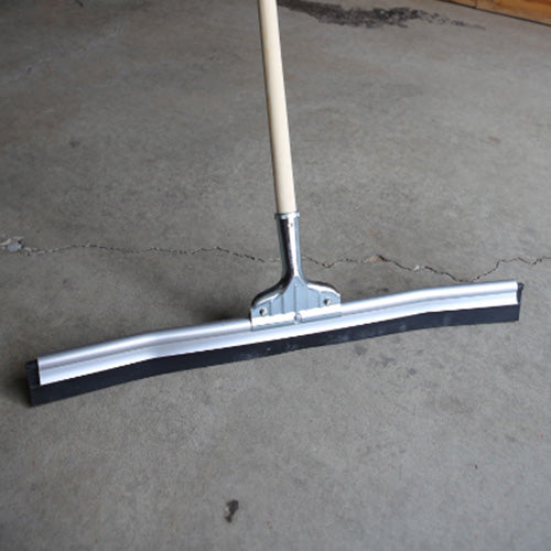curved aluminum floor squeegee with wooden pole
