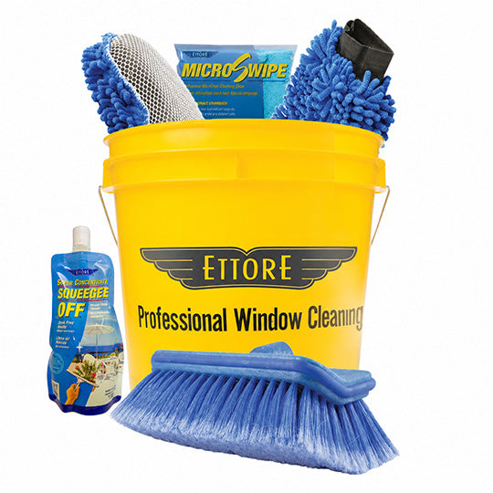 Ettore Auto Cleaning Kit with Bucket, Brush, Sponge, and Microfiber Tools