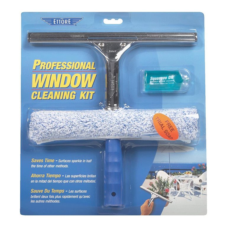 Ettore Professional Window Cleaning Kit with squeegee and washer