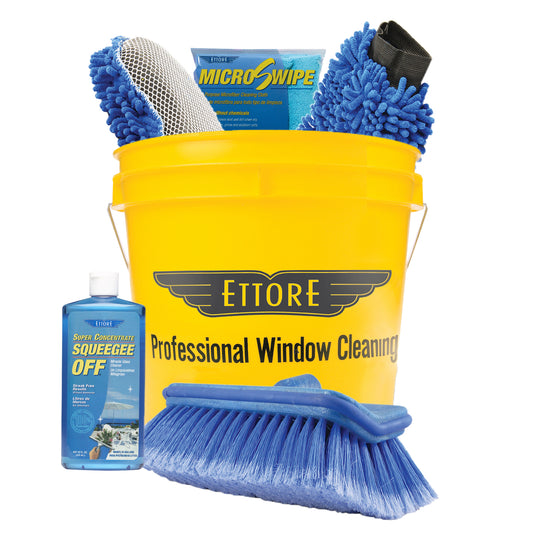 Complete car washing kit with Bucket Wash Sponge Wash Mitt Squeegee Off Soap FLO Brush Microfiber Cloths