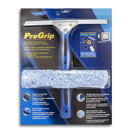 Ettore Professional ProGrip window cleaning kit with washer and squeegee