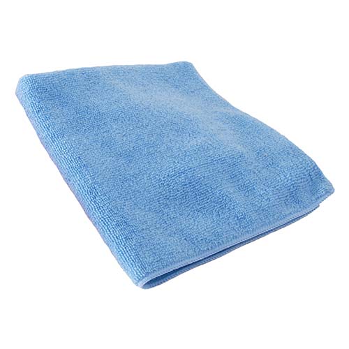 Ettore MicroSwipe 16x20 microfiber cleaning towel folded blue cloth