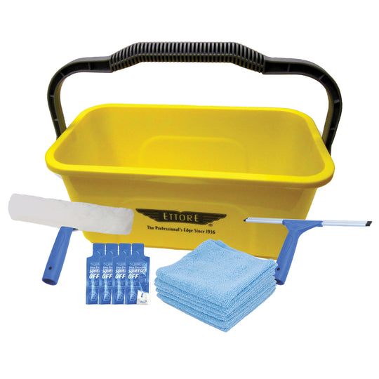 Ettore All Purpose Complete window cleaning kit with bucket washer and squeegee