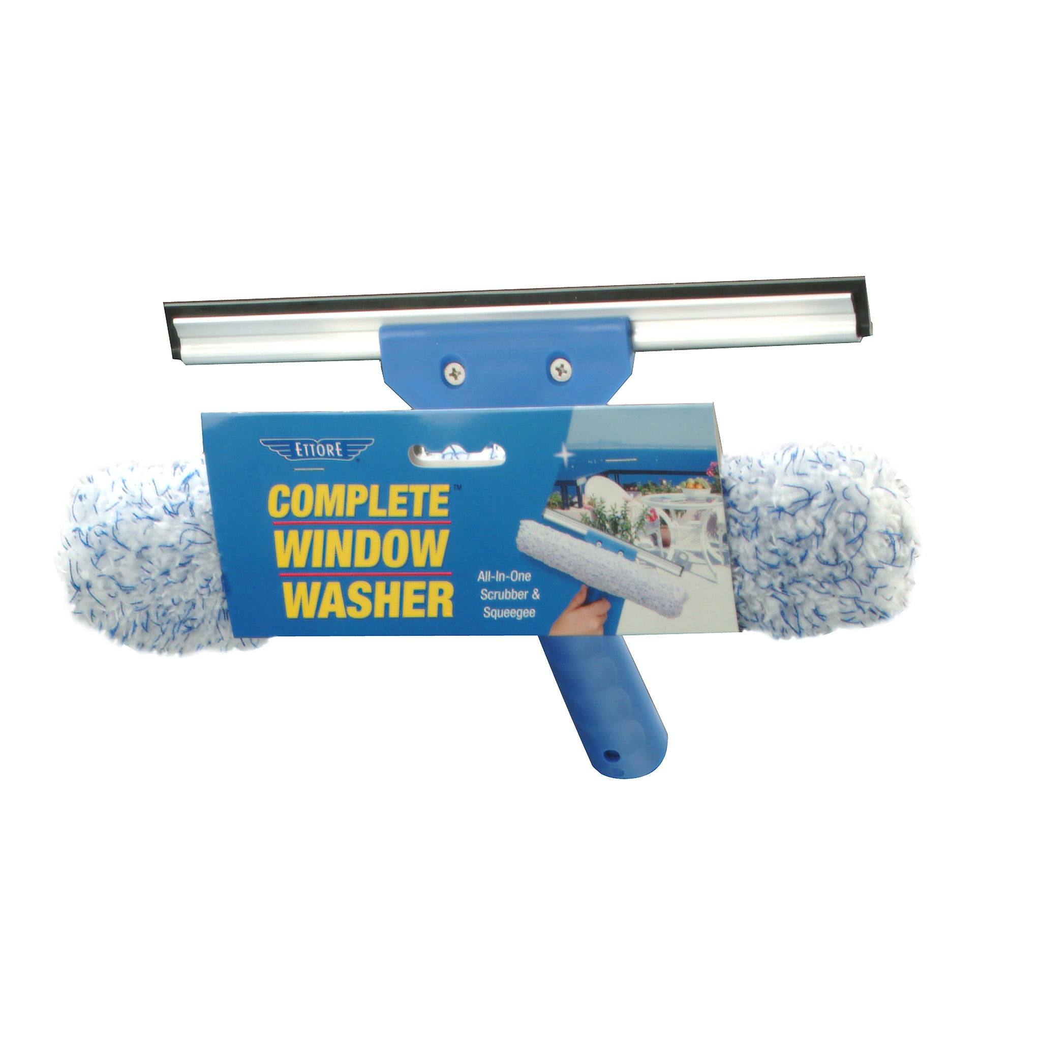 Squeegee and Microfiber Scrubber Combo, Extension Pole Sold