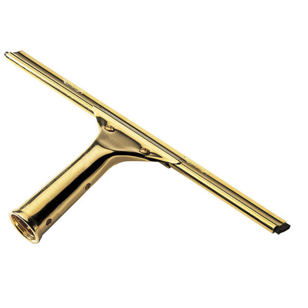 Ettore Pro Series brass window squeegee with rubber blade